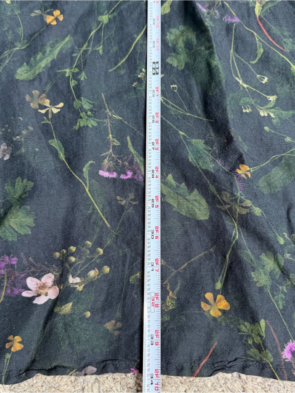 All Saints Black Floral A-Line Midi Skirt - Picture 12 of 16